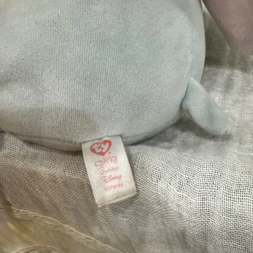 Ty Sparkle Dumbo Plush‎ Toy Disney Elephant Gray Pink Ears Stuffed Animal